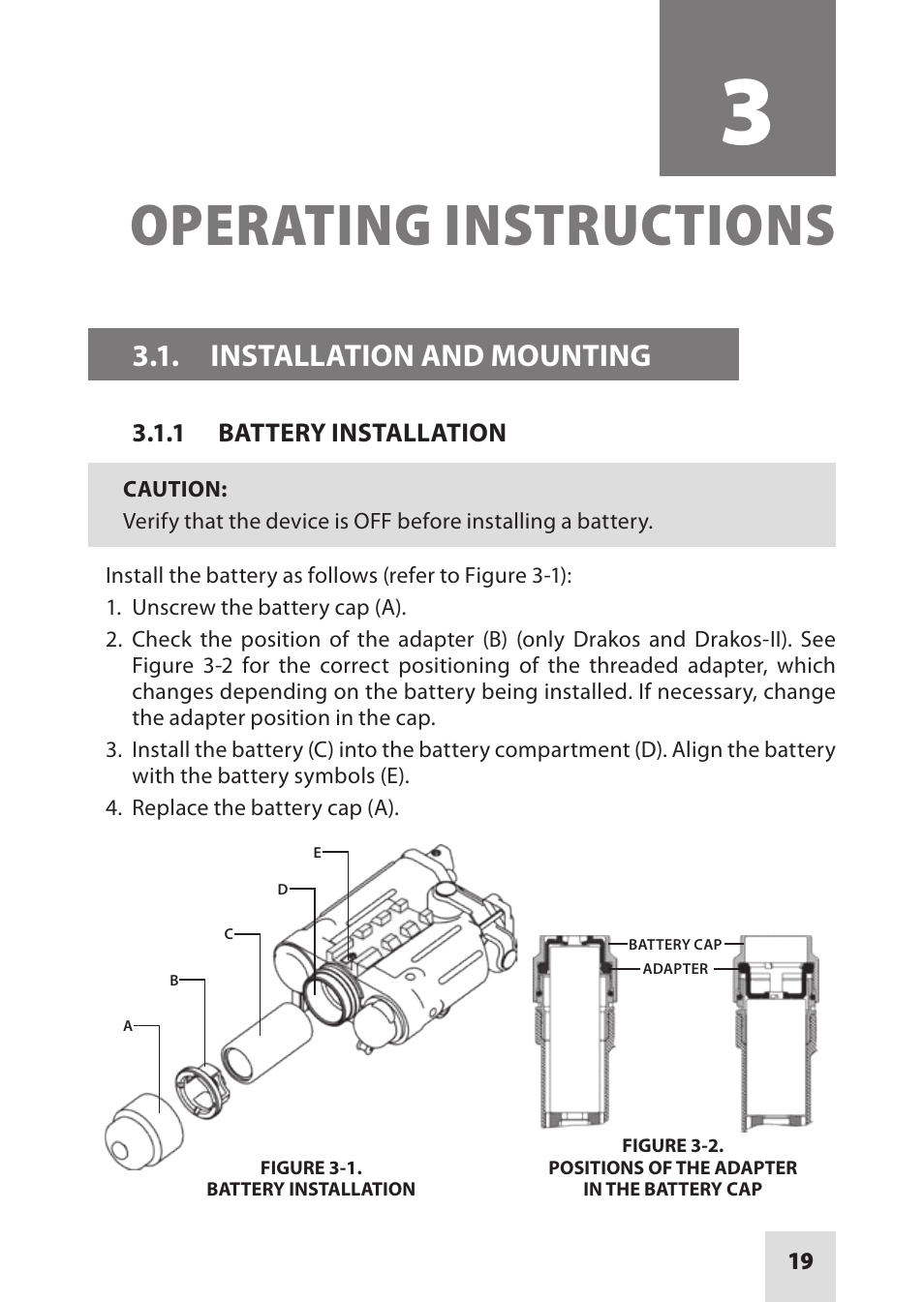 Operating instructions, Installation and mounting | Armasight IAIR002LP000001 DRAKOS 2 Multi-Spectral Laser Aiming/ Illumination Devices User Manual | Page 19 / 36