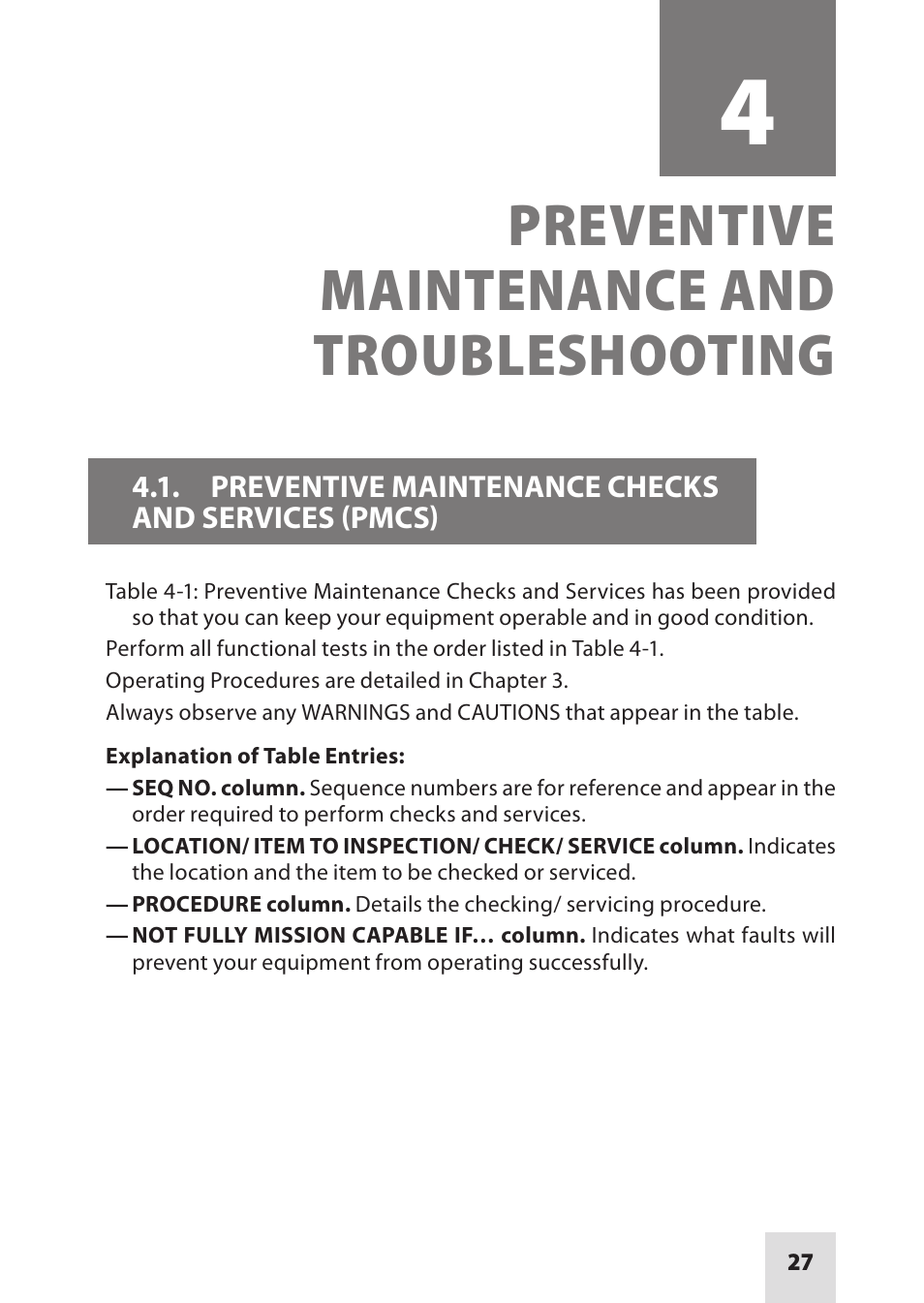 Preventive maintenance and troubleshooting | Armasight IAIR002LP000001 DRAKOS 2 Multi-Spectral Laser Aiming/ Illumination Devices User Manual | Page 27 / 36