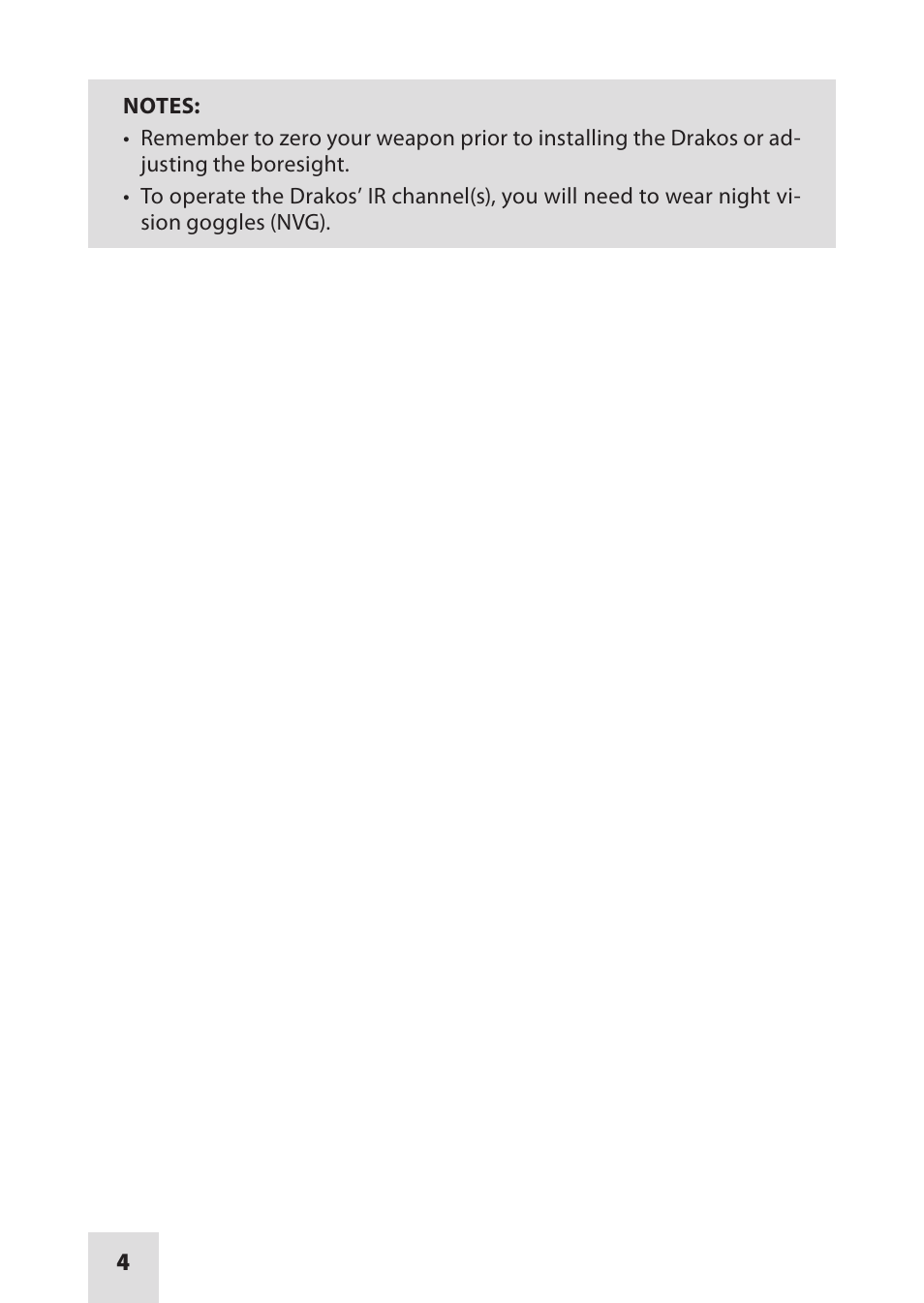 Armasight IAIR002LP000001 DRAKOS 2 Multi-Spectral Laser Aiming/ Illumination Devices User Manual | Page 4 / 36