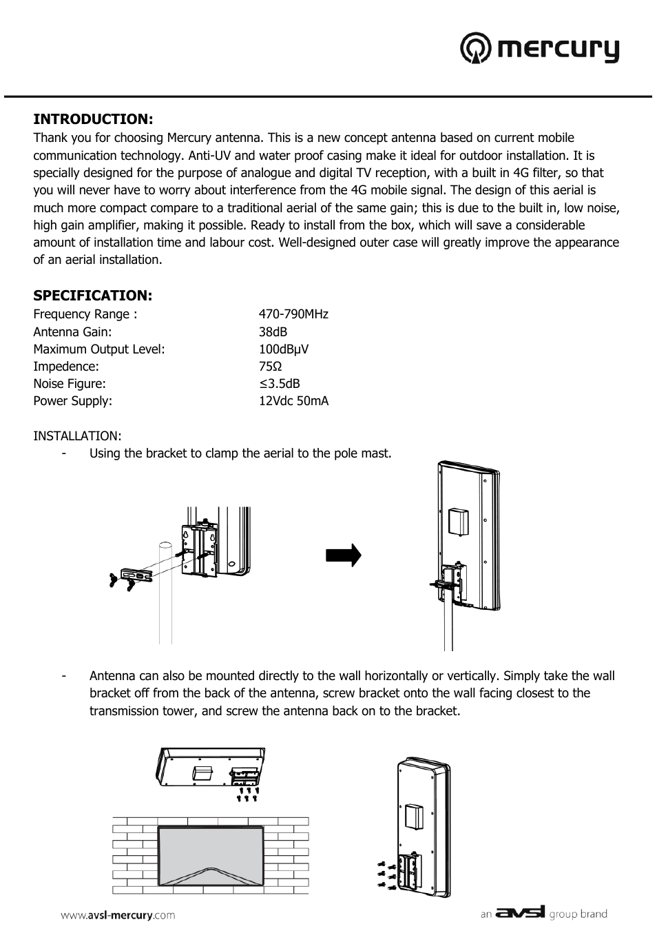 AVSL 130.002 NAUHF-A38 User Manual | Page 2 / 4