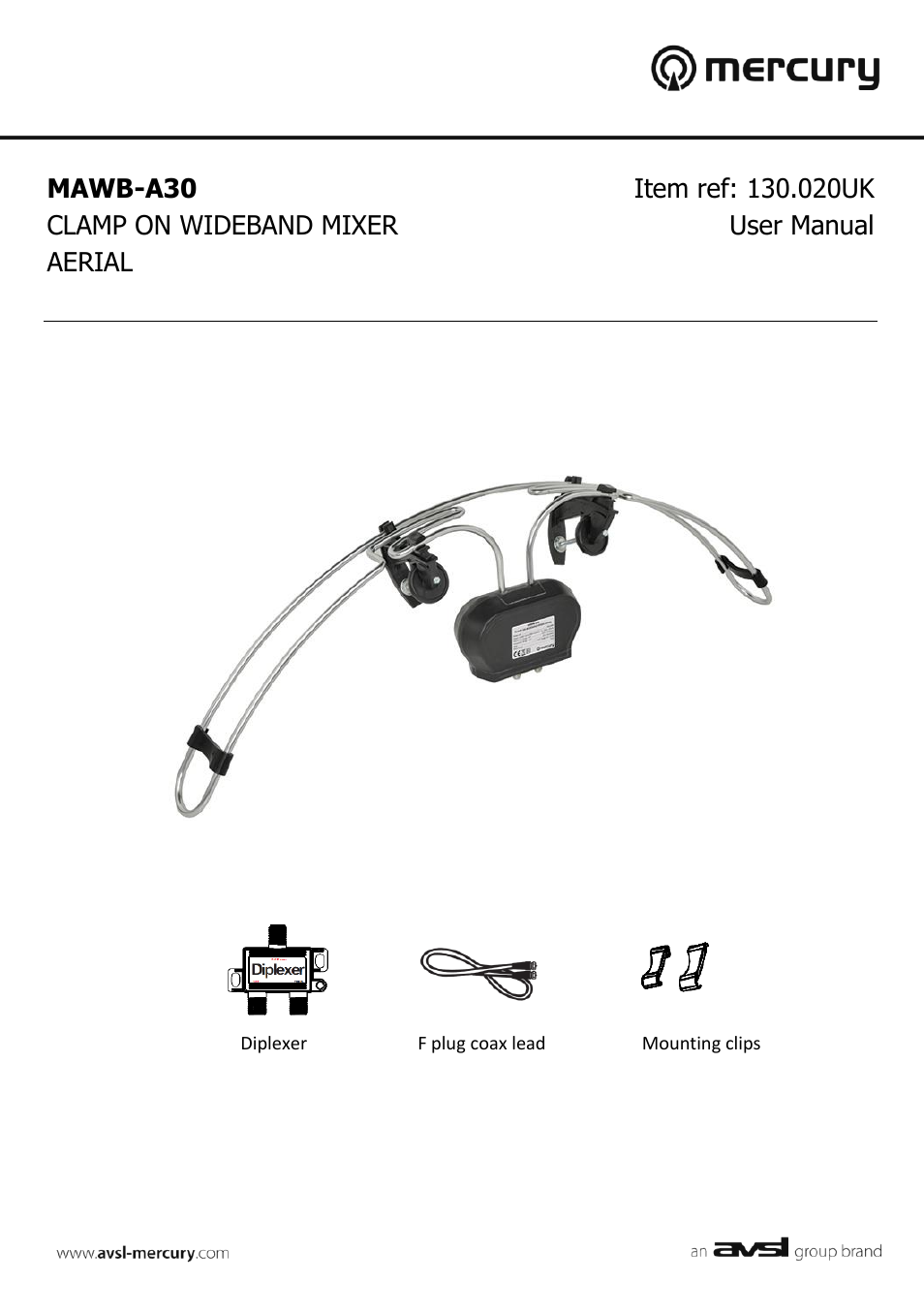 AVSL 130.020 MAWB-A30 User Manual | 4 pages