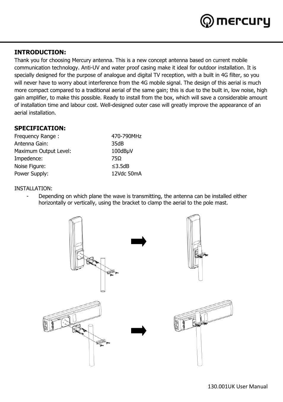 AVSL 130.001 NAUHF-A35 User Manual | Page 2 / 4