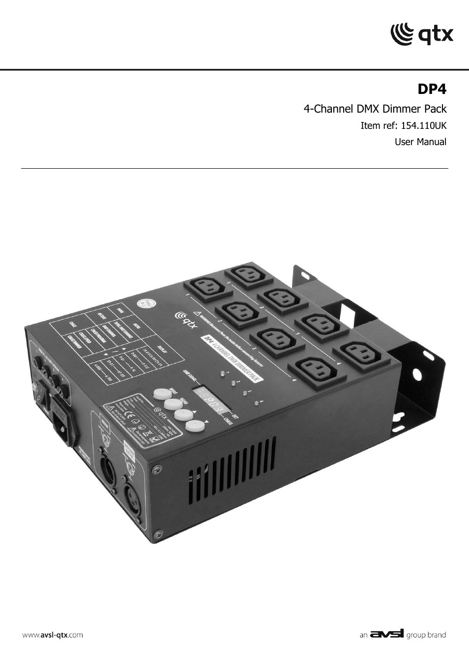 AVSL 154.110 DP4 User Manual | 4 pages