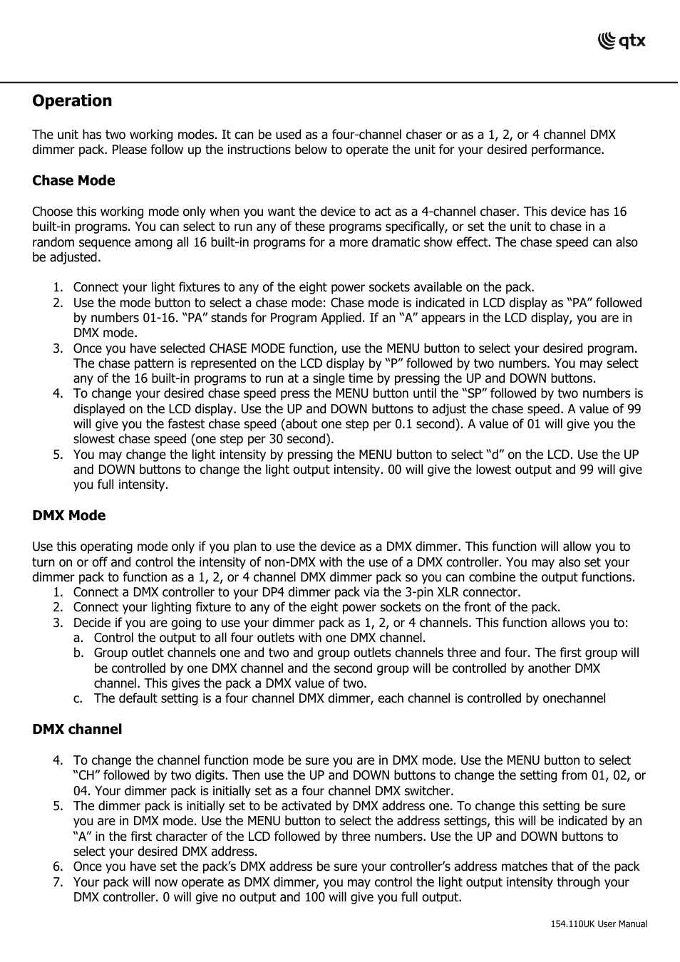 Operation | AVSL 154.110 DP4 User Manual | Page 3 / 4