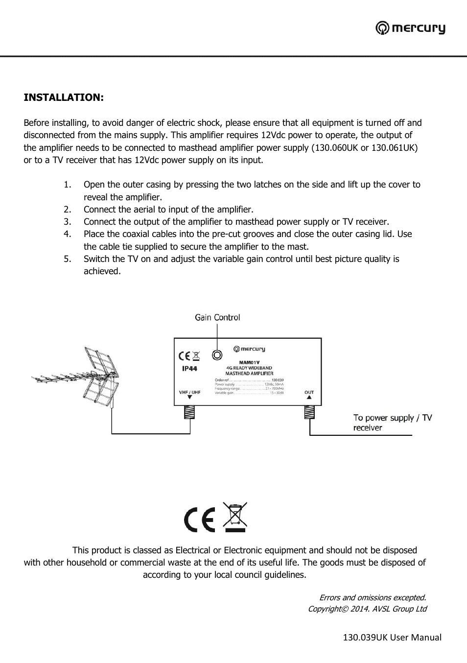 AVSL 130.039 MAM01V User Manual | Page 2 / 2