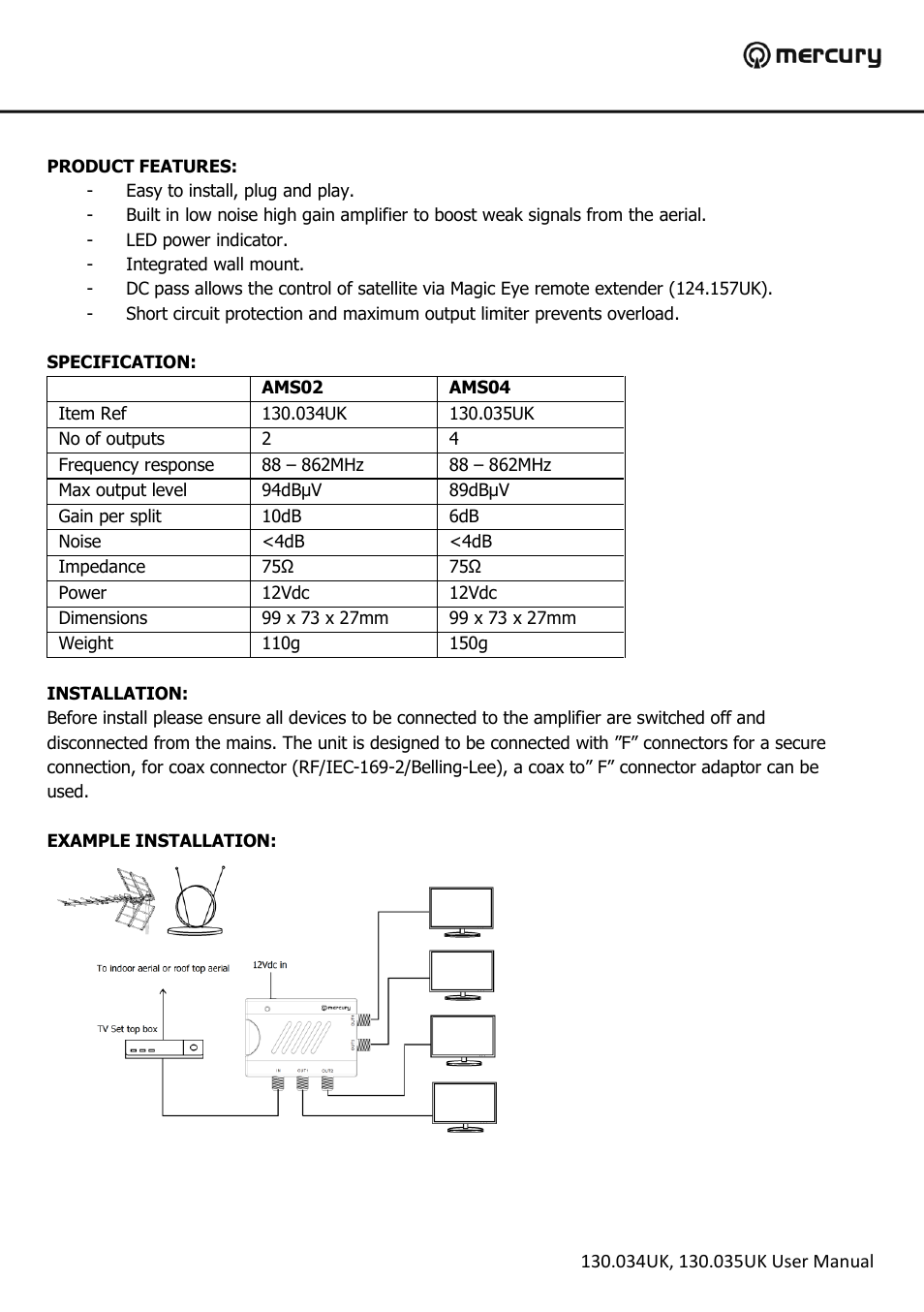 AVSL 130.035 AMS SERIES User Manual | Page 2 / 5