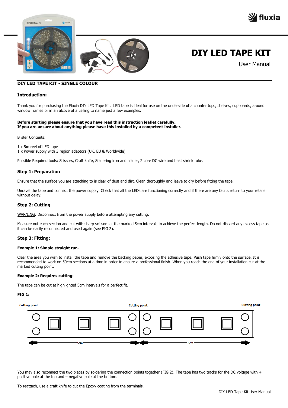 AVSL 153.727 IP65 DIY LED TAPE KIT User Manual | 4 pages