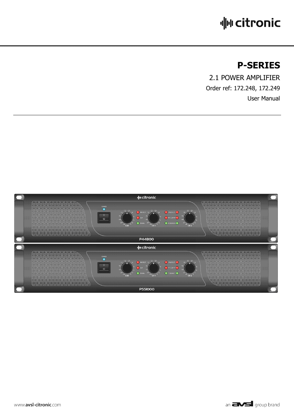 AVSL Citronic P44800 User Manual | 4 pages