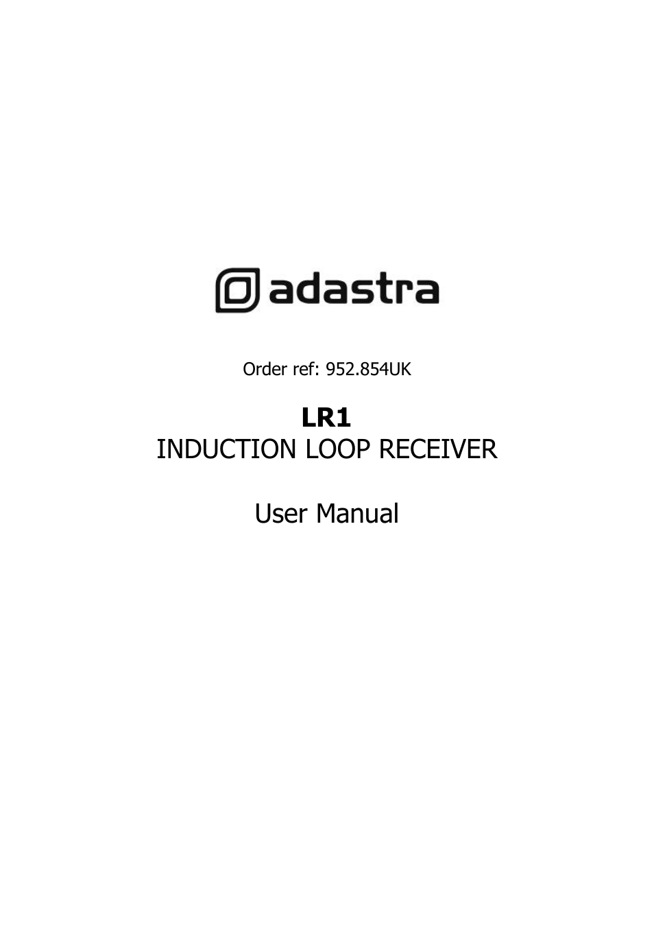 AVSL 952.854 LR1 User Manual | 2 pages