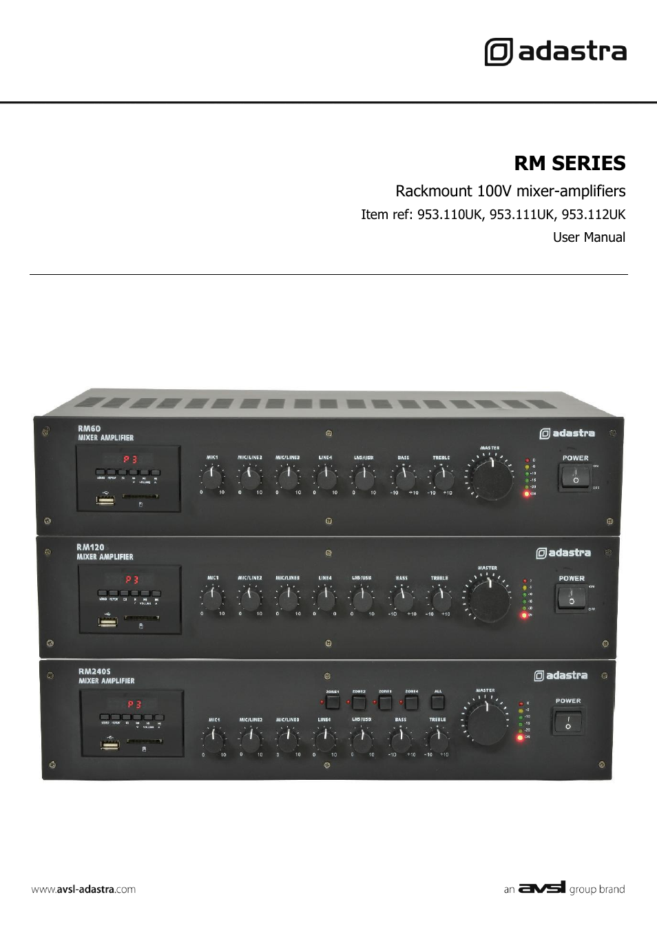 AVSL 953.112 RM SERIES User Manual | 8 pages