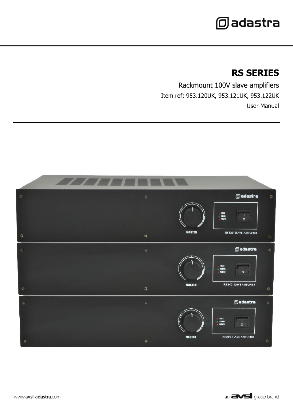 AVSL 953.122 RS SERIES User Manual | 8 pages