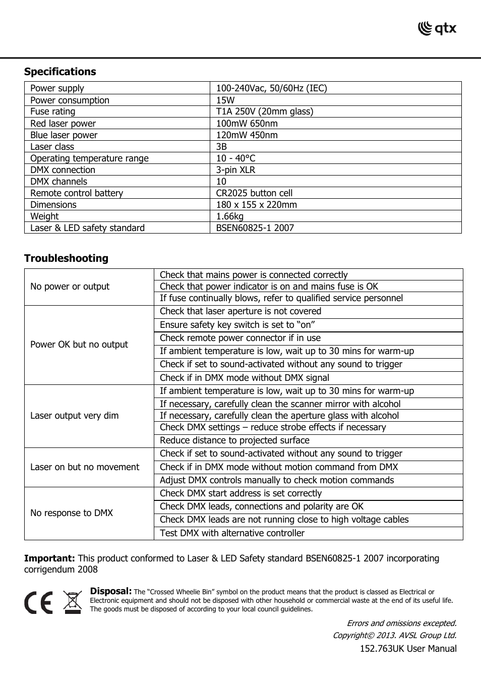 AVSL 152.765 THE FLY User Manual | Page 16 / 16