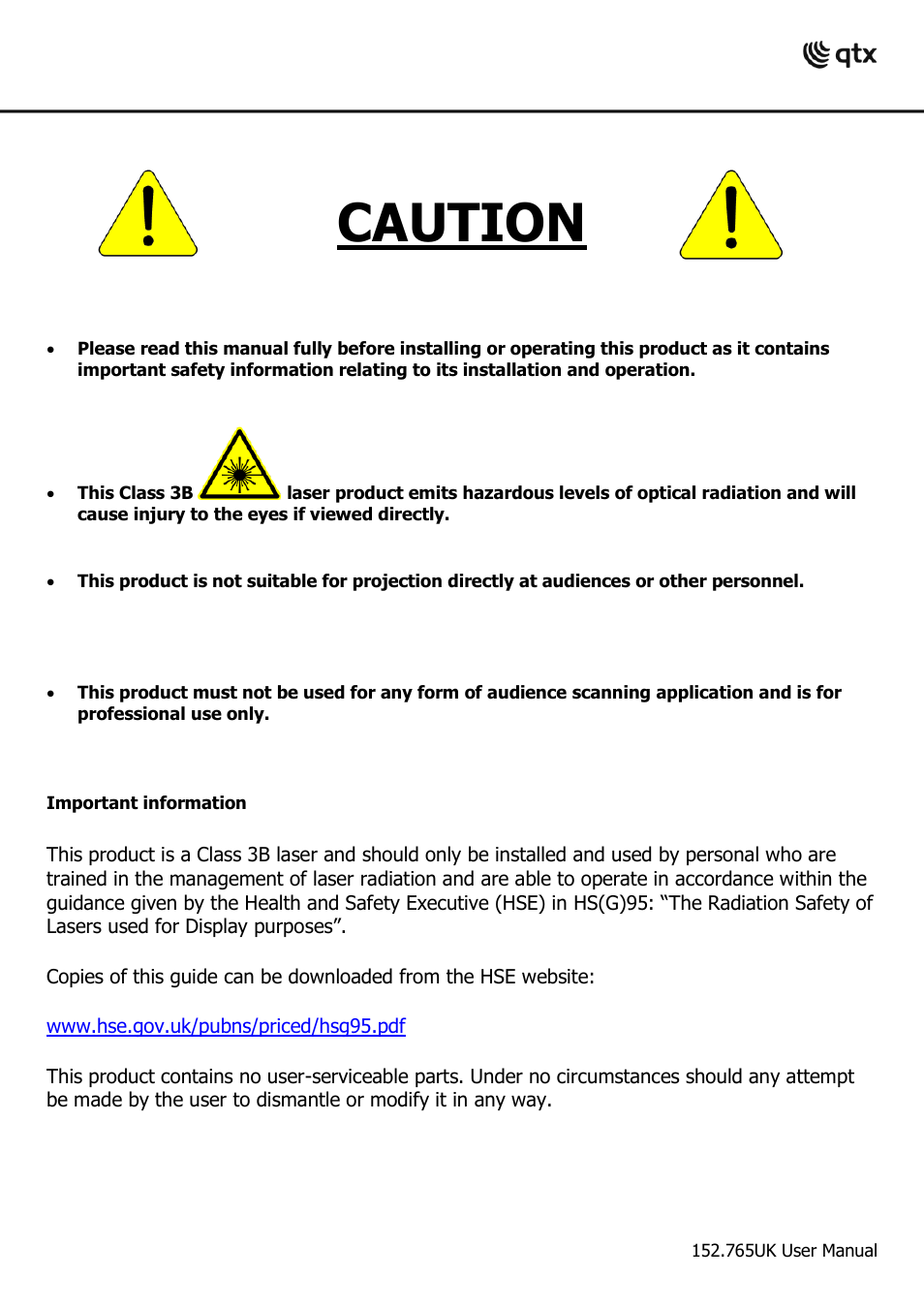 Caution | AVSL 152.763 THE WORM User Manual | Page 3 / 16