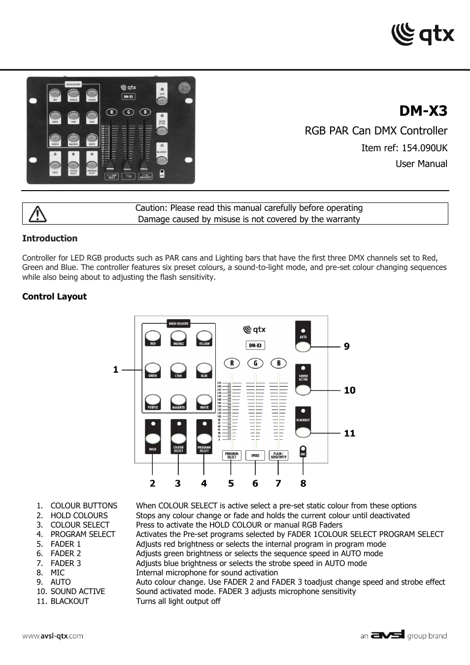 AVSL 154.090 DM-X3 User Manual | 2 pages