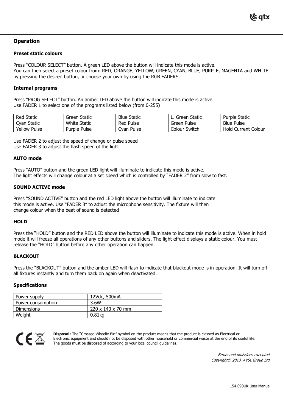 AVSL 154.090 DM-X3 User Manual | Page 2 / 2