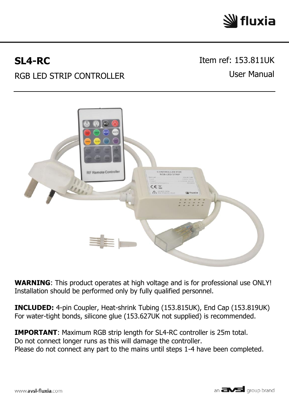 AVSL 153.811 SL4-RC User Manual | 4 pages