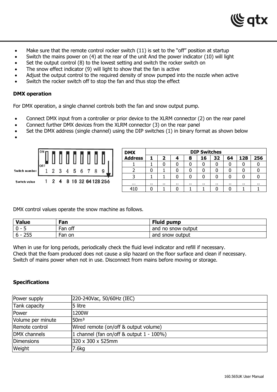 AVSL 160.565 SW-2 SNOW MACHINE User Manual | Page 4 / 6