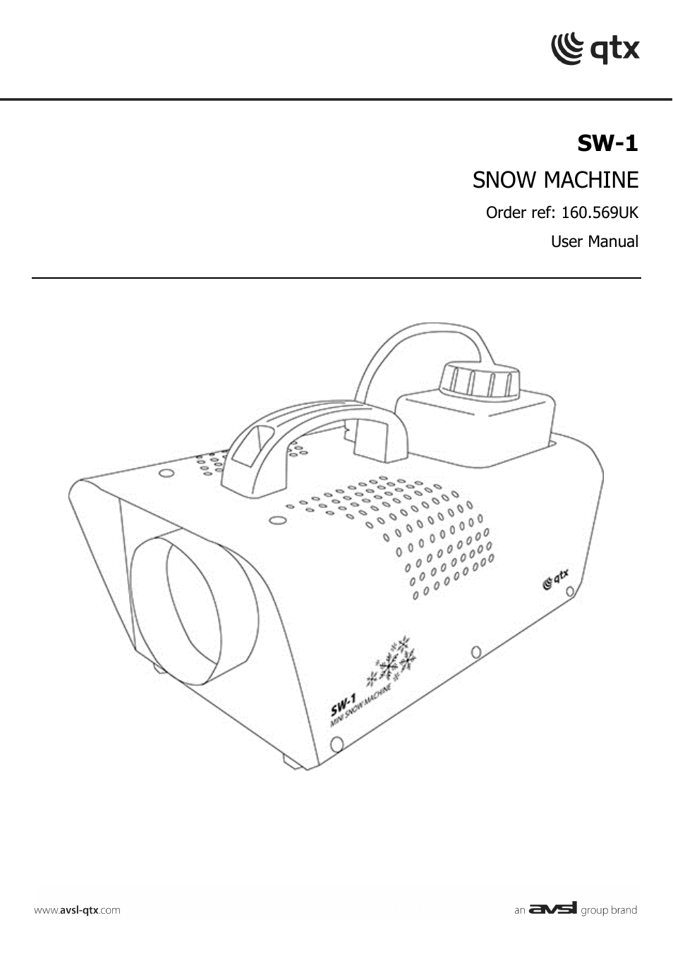 AVSL 160.569 SW-1 MINI SNOW MACHINE User Manual | 8 pages