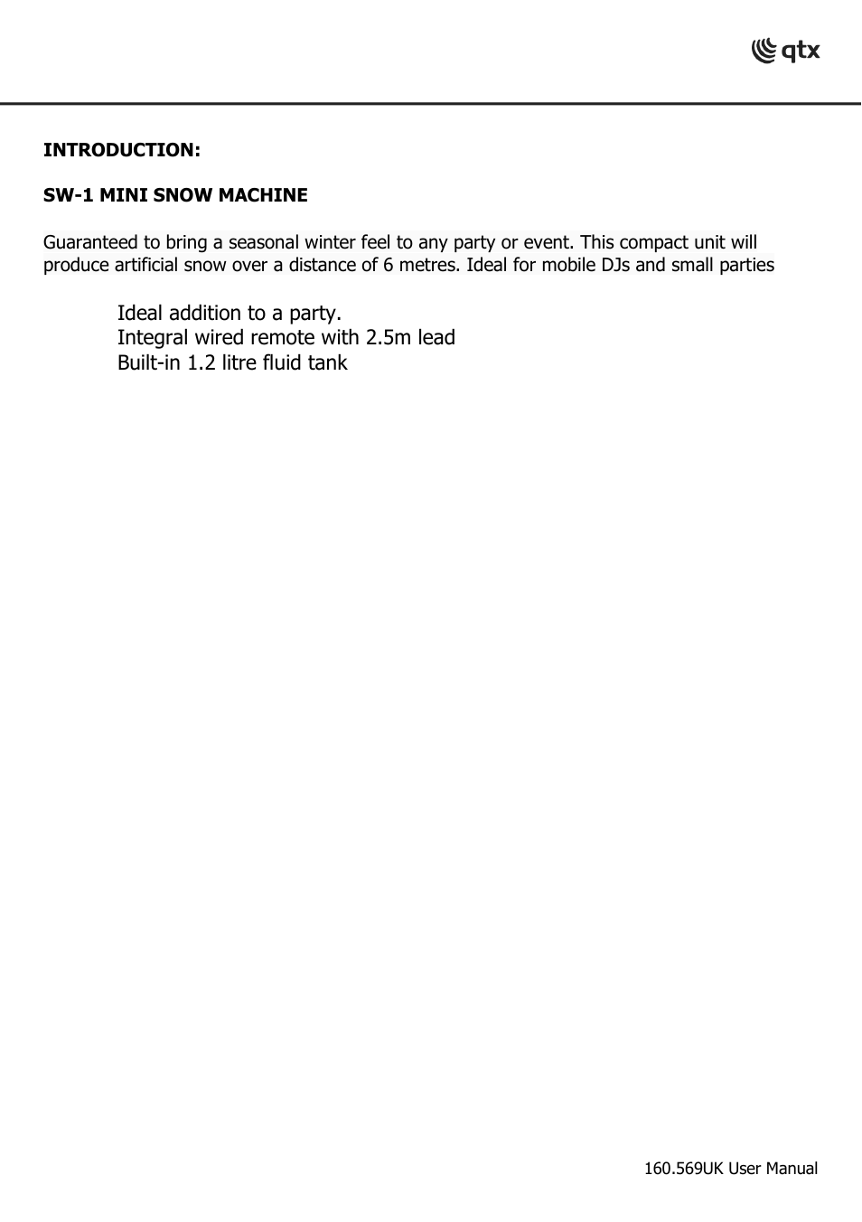 AVSL 160.569 SW-1 MINI SNOW MACHINE User Manual | Page 2 / 8