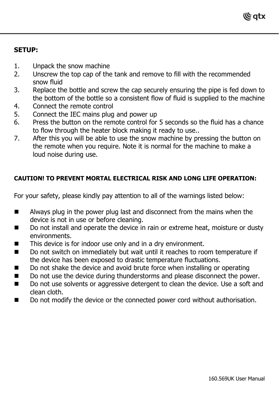 AVSL 160.569 SW-1 MINI SNOW MACHINE User Manual | Page 4 / 8