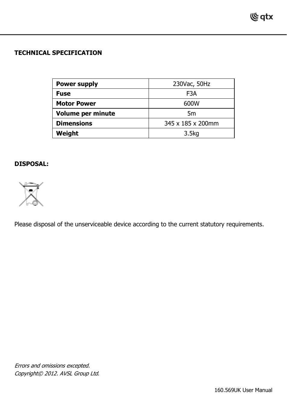 AVSL 160.569 SW-1 MINI SNOW MACHINE User Manual | Page 8 / 8