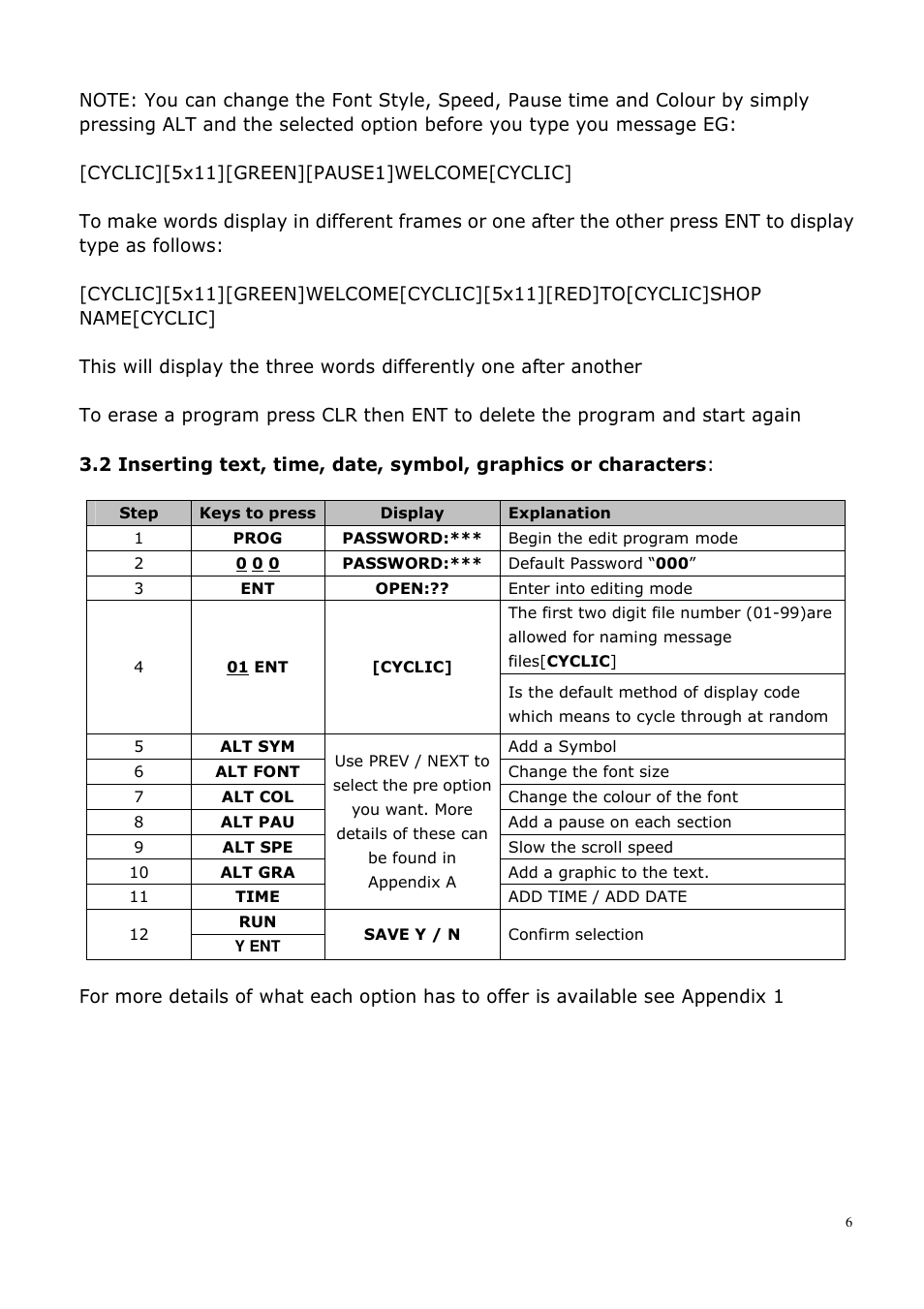 AVSL 153.110-153.114 Moving Message Display User Manual | Page 6 / 11