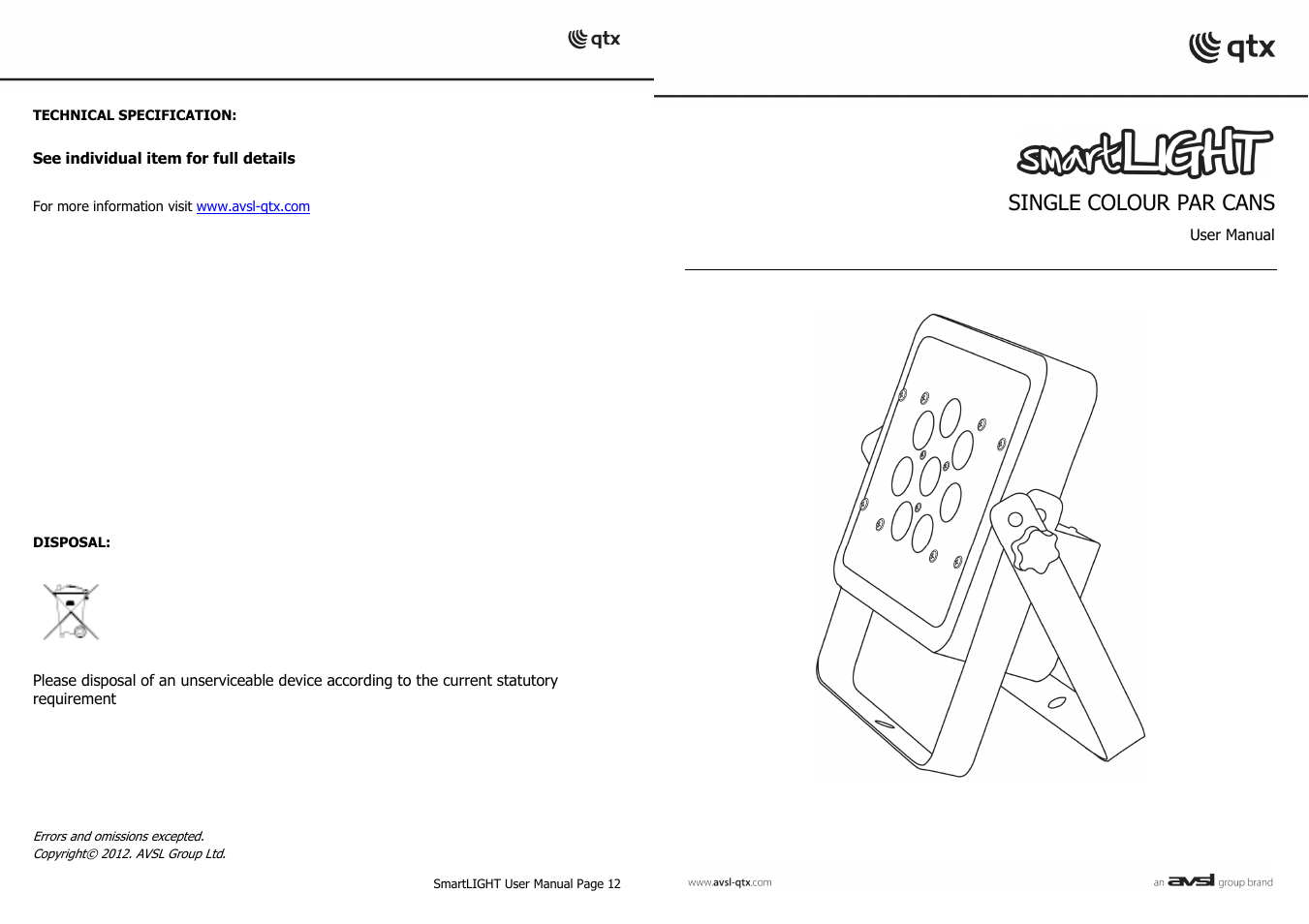 AVSL 154.011 SL-UV User Manual | 6 pages