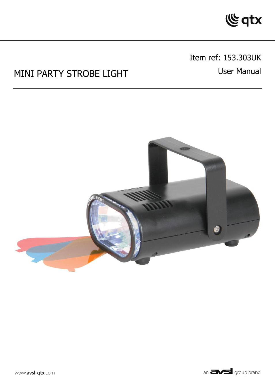 AVSL 153.303 MINI PARTY STROBE LIGHT User Manual | 4 pages