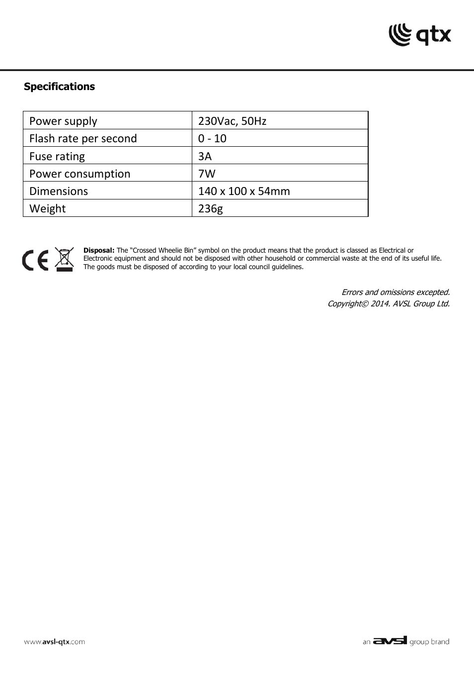 AVSL 153.303 MINI PARTY STROBE LIGHT User Manual | Page 4 / 4