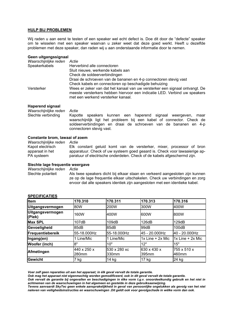 AVSL 170.310-170.316 SP800A-SP1500A PAJ SERIES User Manual | Page 5 / 17