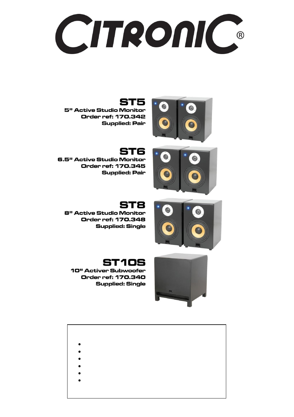 AVSL Citronic ST5 User Manual | 3 pages