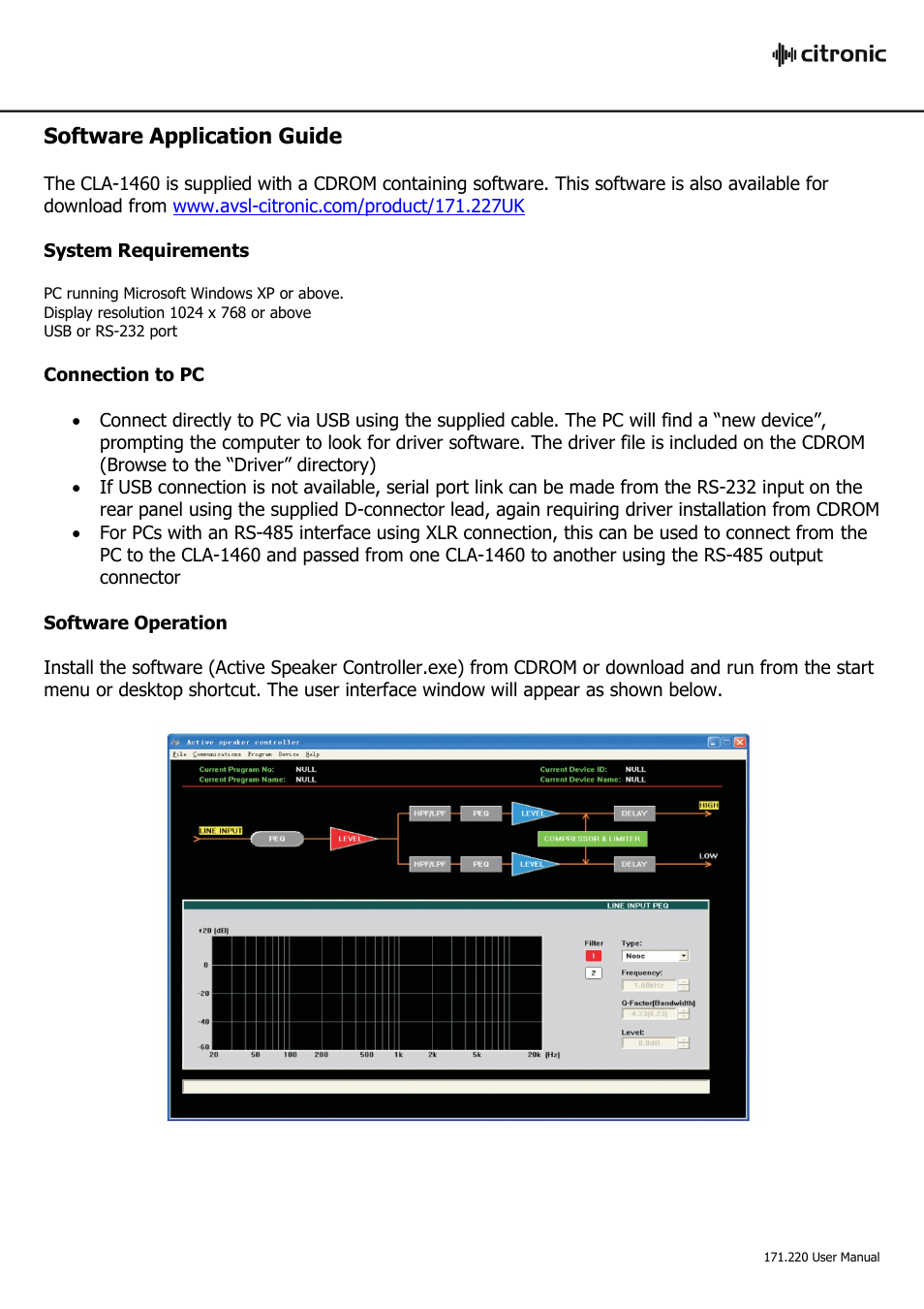 Software application guide | AVSL Citronic CLA-1460 User Manual | Page 9 / 18