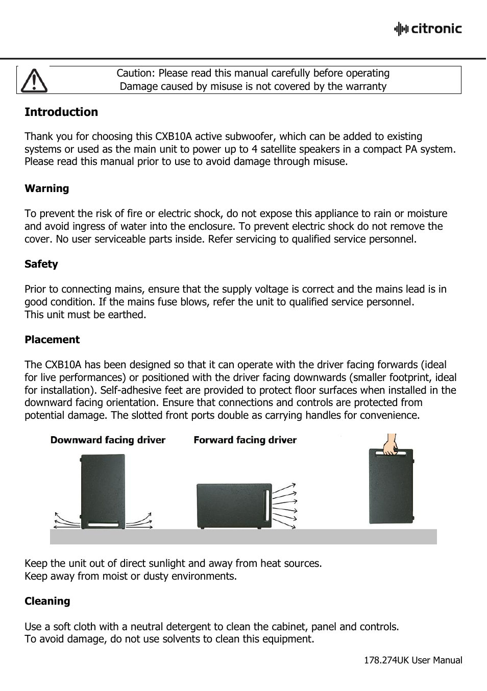 AVSL Citronic CXB10A User Manual | Page 2 / 4