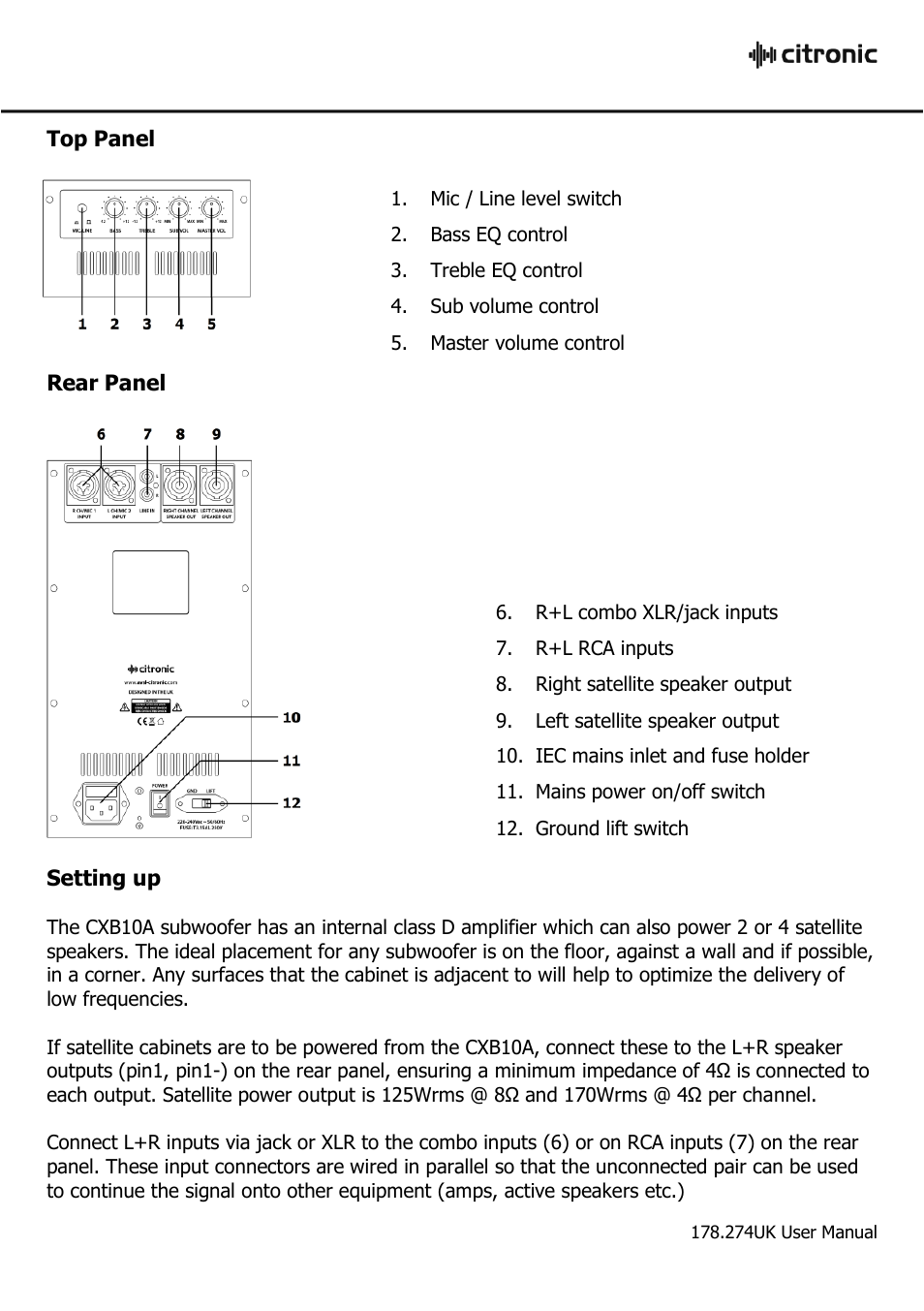 AVSL Citronic CXB10A User Manual | Page 3 / 4