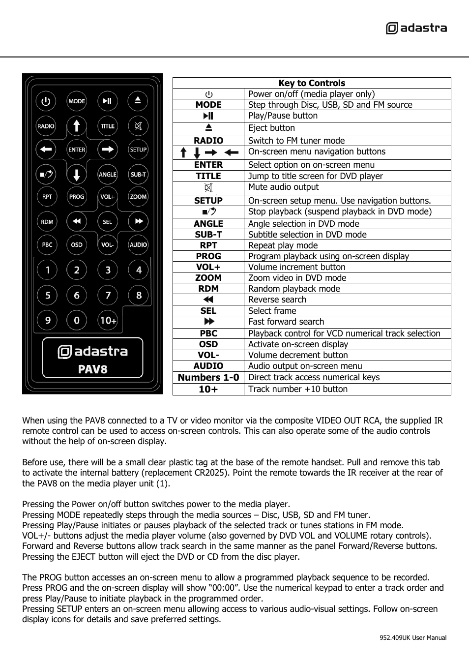 AVSL 952.409 PAV8 User Manual | Page 6 / 8