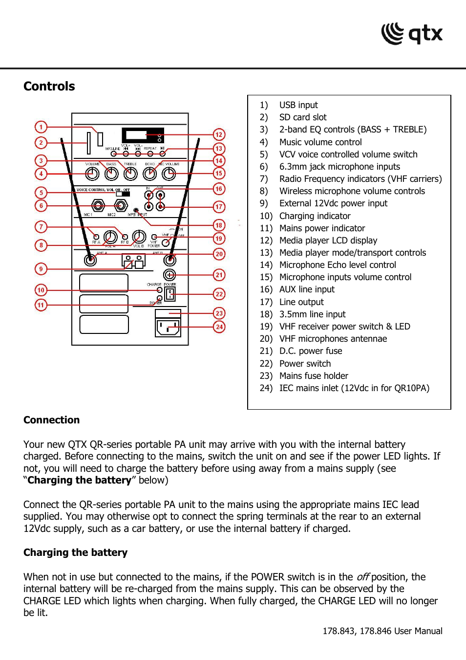 Controls | AVSL 178.846 QR15PA User Manual | Page 4 / 8