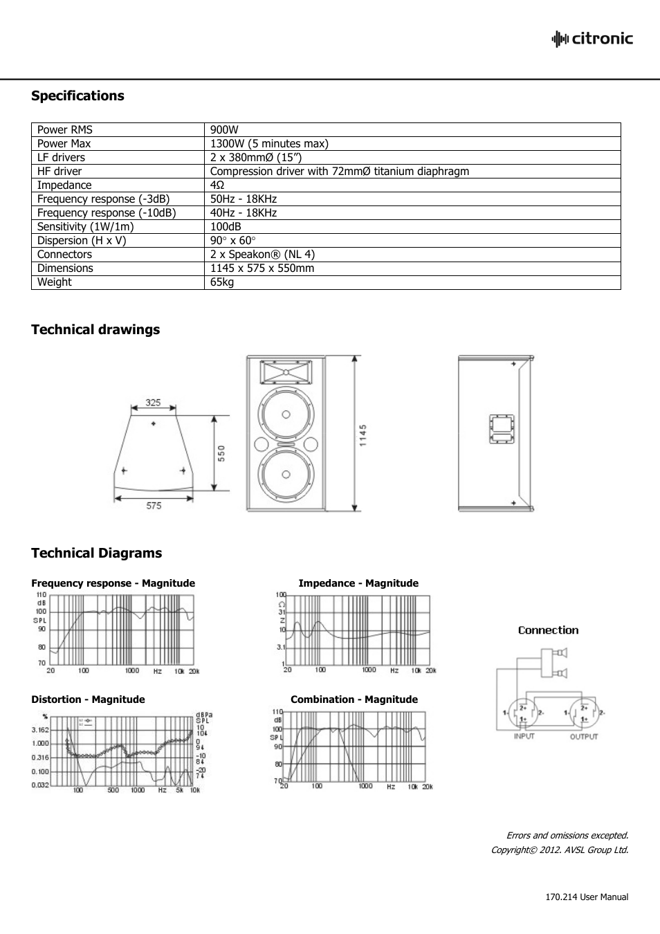 AVSL Citronic CX-9004 User Manual | Page 2 / 2