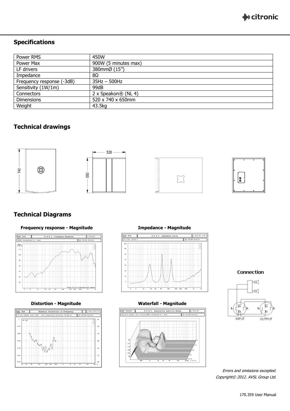 AVSL Citronic CX-5008B User Manual | Page 2 / 2