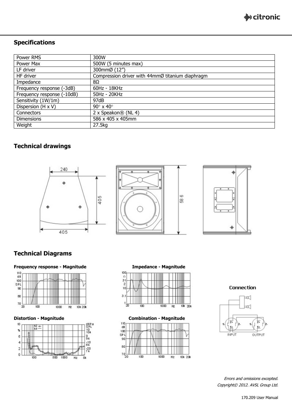 AVSL Citronic CX-3008 User Manual | Page 2 / 2