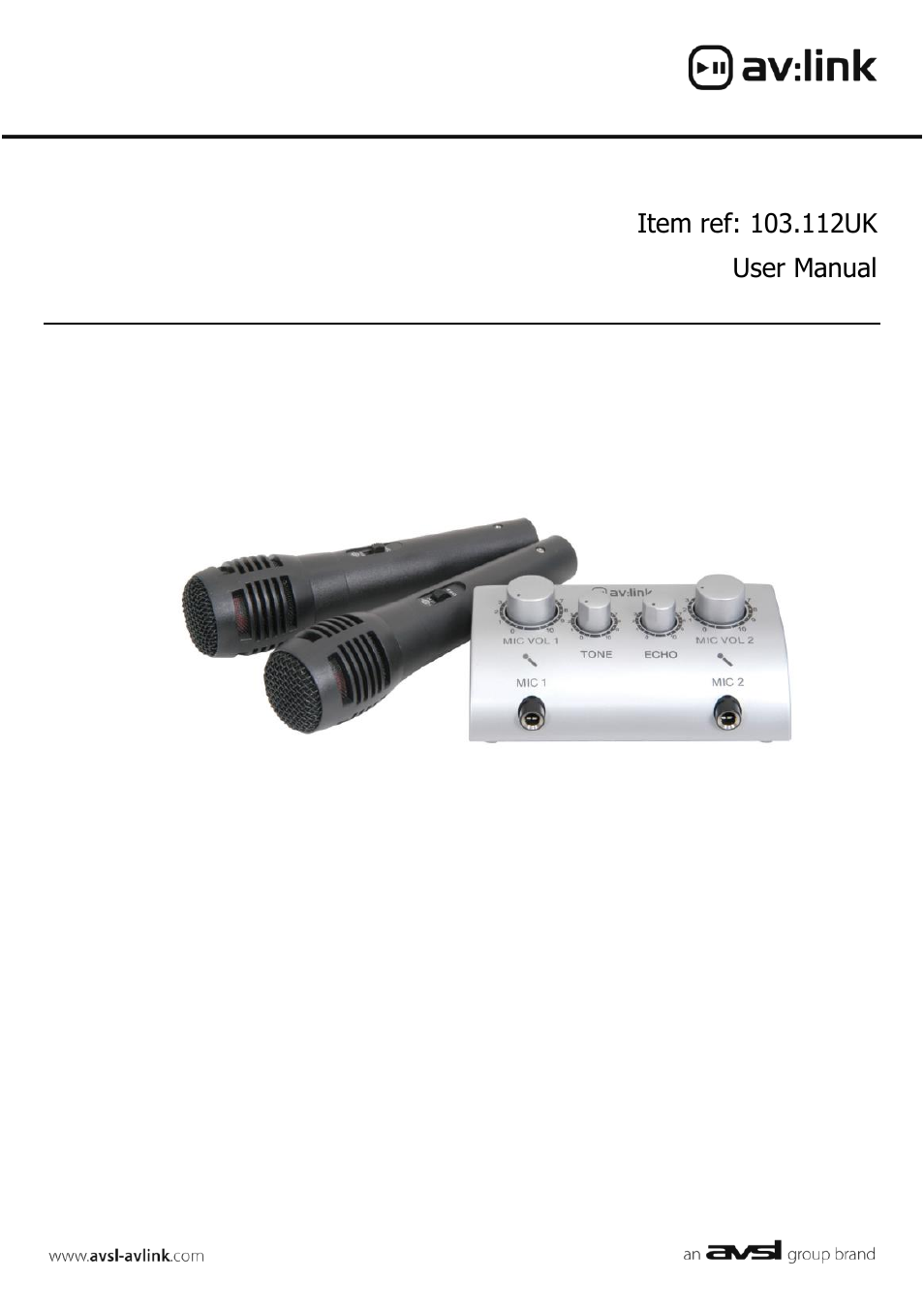 AVSL 103.112 KARAOKE MIXER KIT User Manual | 2 pages