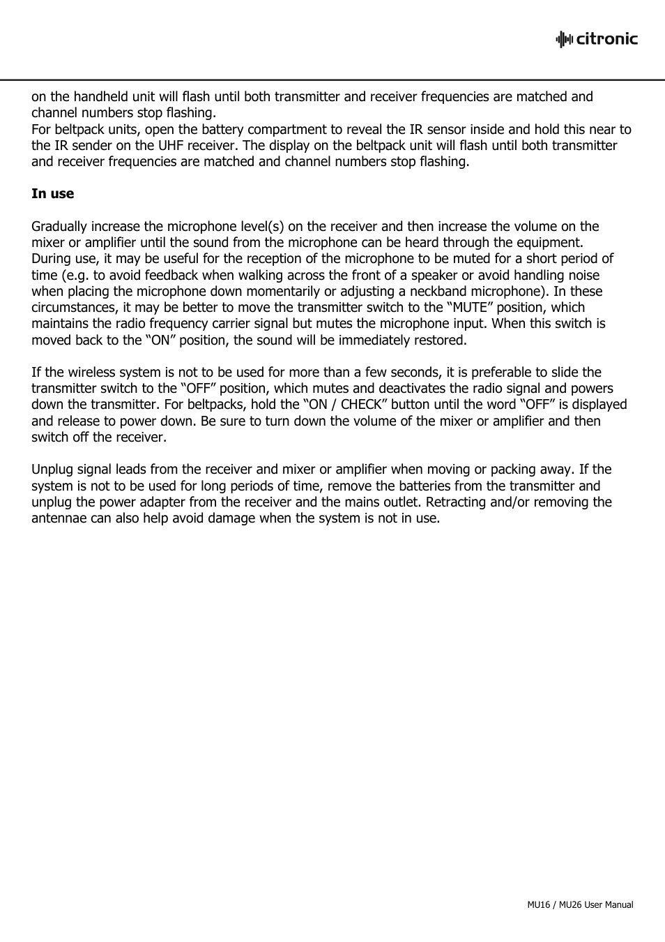 AVSL Citronic MU16 User Manual | Page 5 / 7