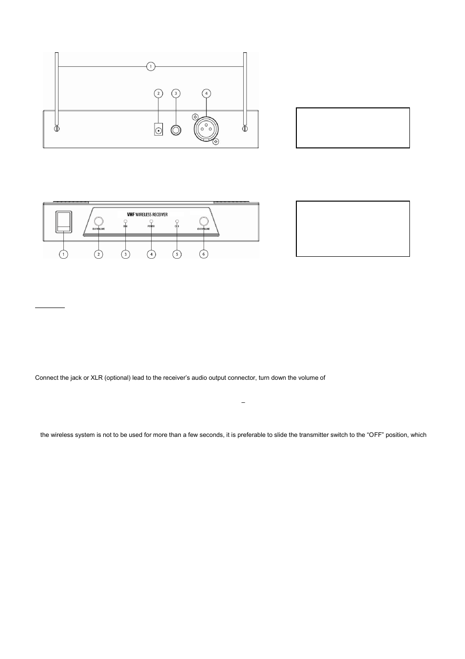 Receiver rear panel, Receiver front panel | AVSL 171.848 VGW1 User Manual | Page 3 / 4