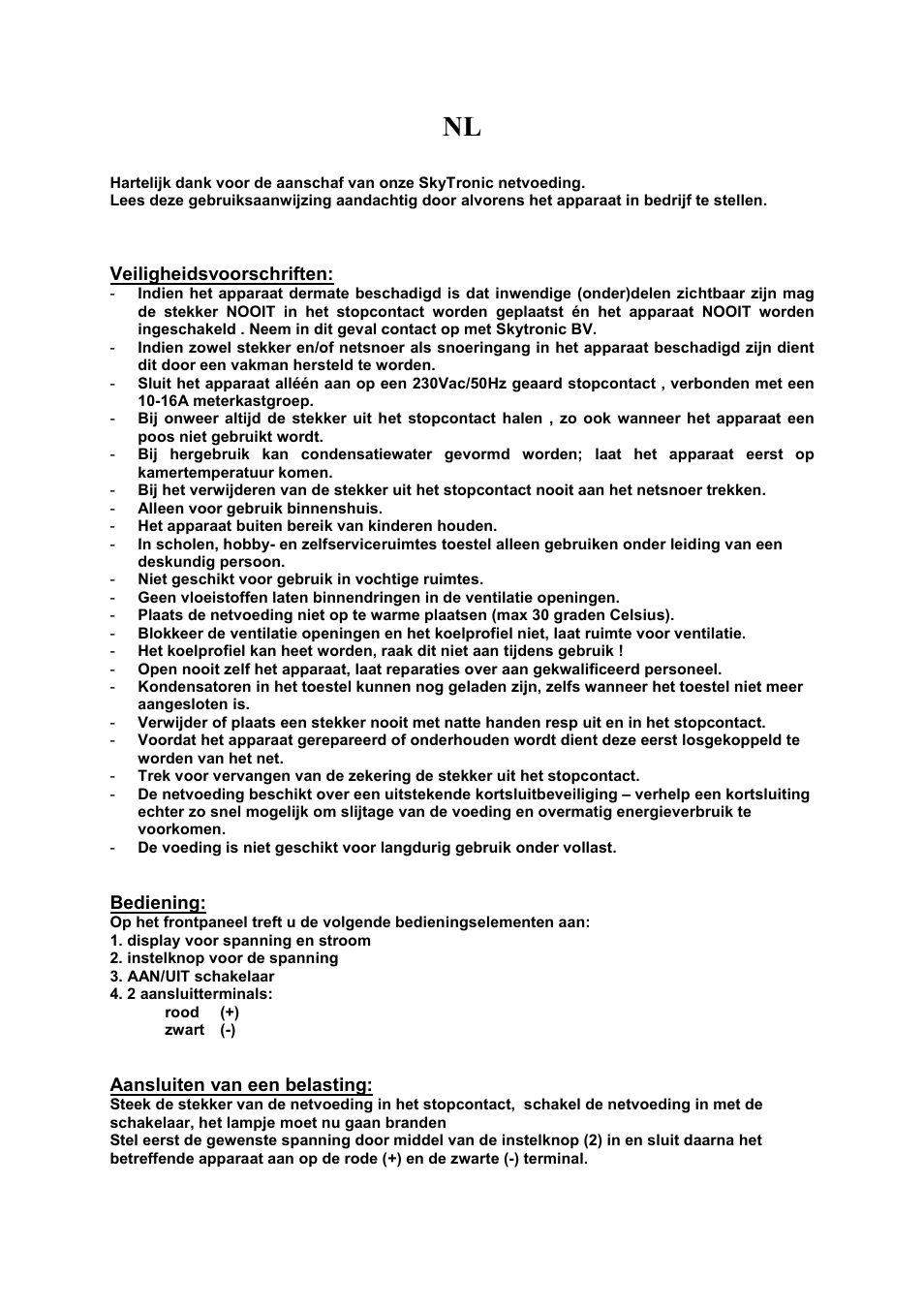 AVSL 650.673 NETVOEDING POWER SUPPLY User Manual | Page 2 / 11