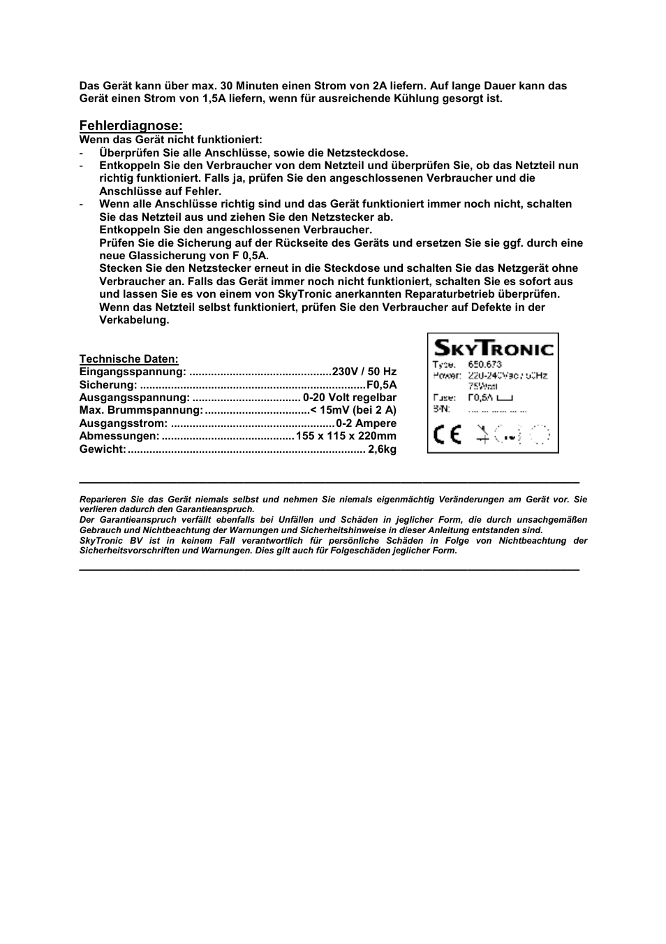 AVSL 650.673 NETVOEDING POWER SUPPLY User Manual | Page 9 / 11