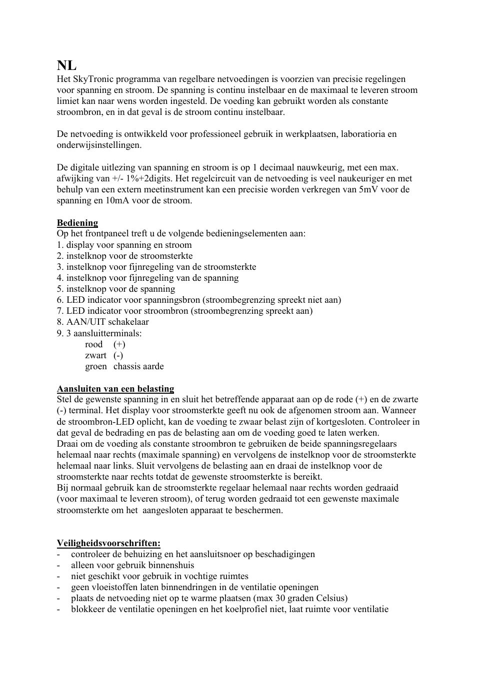 AVSL 650.682 NETVOEDING POWER SUPPLY User Manual | Page 2 / 11