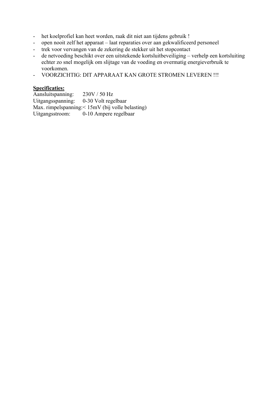 AVSL 650.682 NETVOEDING POWER SUPPLY User Manual | Page 3 / 11