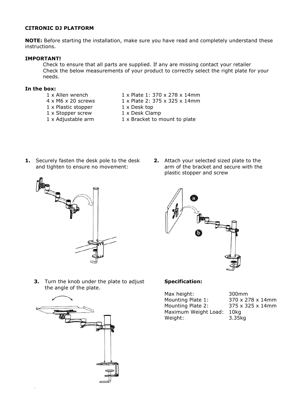 AVSL CITRONIC DJP1 User Manual | Page 2 / 2
