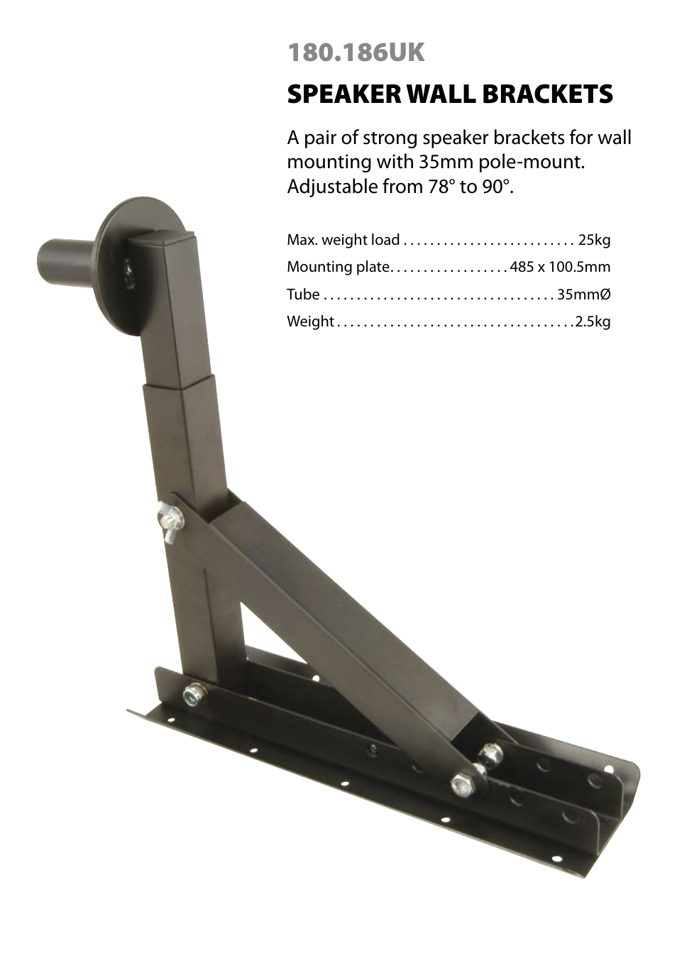AVSL 180.186 SPEAKER WALL BRACKETS User Manual | 1 page