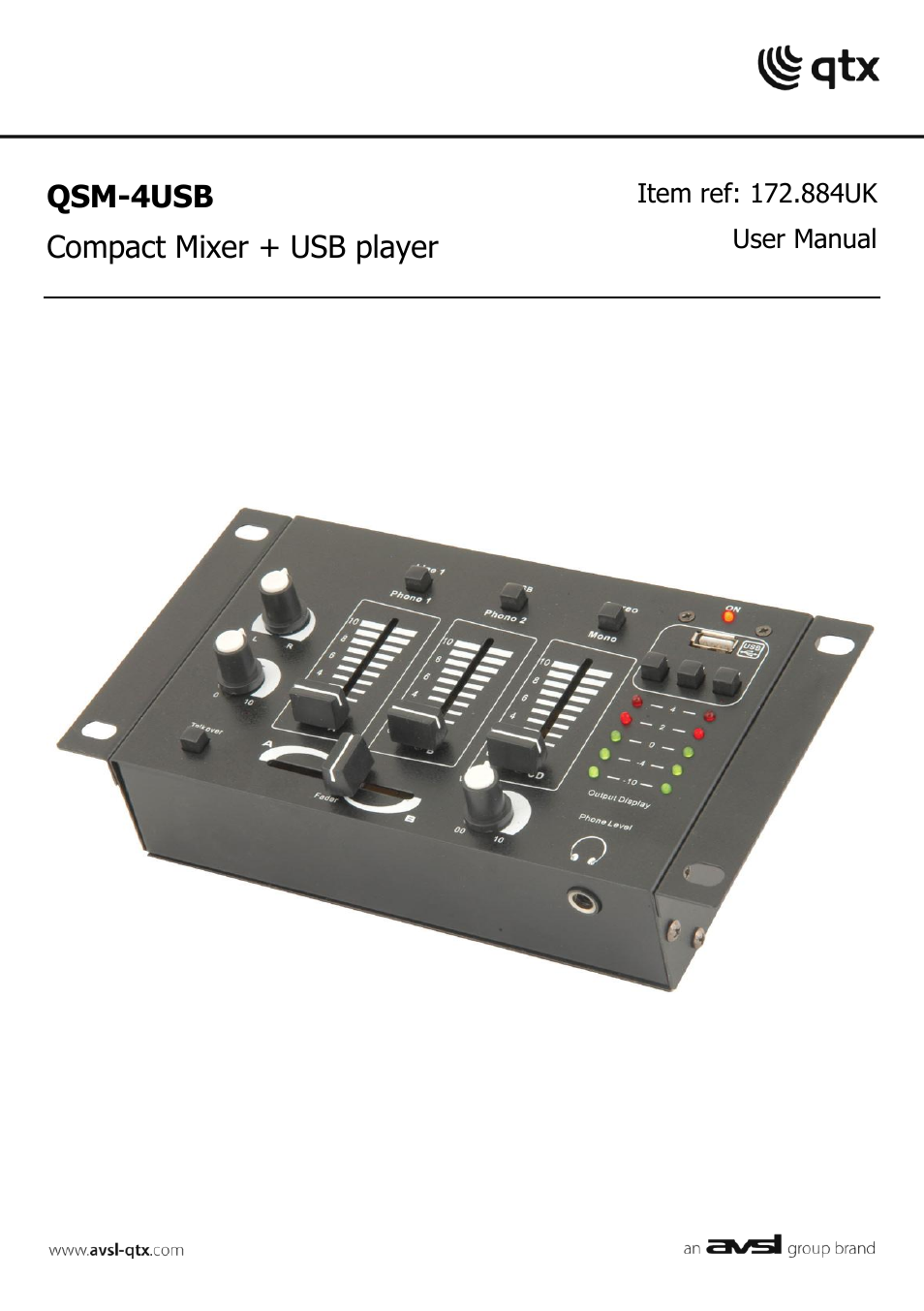 AVSL 172.884 QSM-4USB User Manual | 4 pages