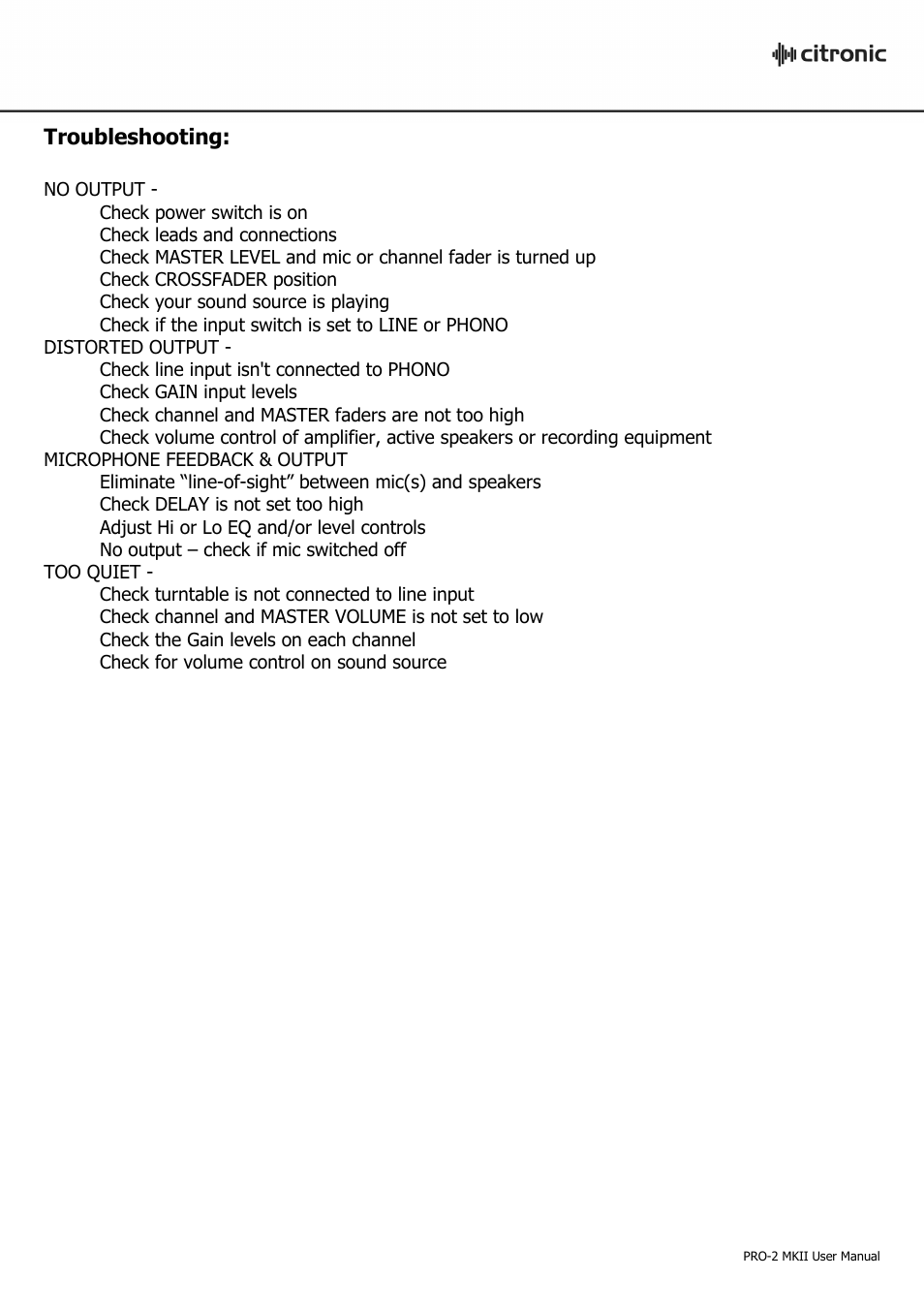 AVSL Citronic PRO-2 MKII User Manual | Page 6 / 7